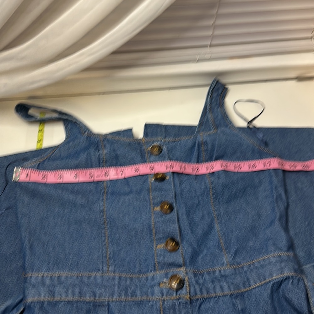 NWT Sincerely Jules Blue Jean Denim Button Down, Belted, & Wide Leg Jumpsuit L - Picture 11 of 13